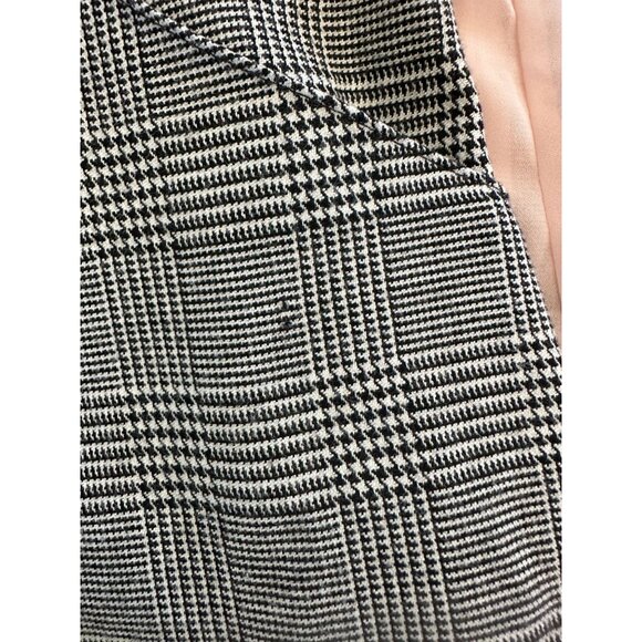 Forever 21 Plaid Black White Sleeveless Romper Small Adjustable Straps Pockets - Picture 8 of 8